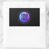 Ihr Logo & Modern Blue & Lila Ombre Gradient Rechteckiger Aufkleber (Tasche)