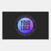 Ihr Logo & Modern Blue & Lila Ombre Gradient Rechteckiger Aufkleber (Vorderseite)