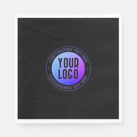 Ihr Logo & Modern Blue & Lila Ombre Gradient Serviette (Vorderseite)