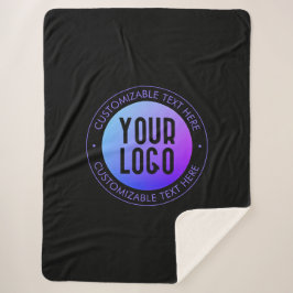 Ihr Logo & Modern Blue & Lila Ombre Gradient Sherpadecke