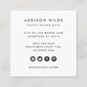 Ihr Logo Modern Chic Minimal Einfach Weiß Platz Quadratische Visitenkarte (Rückseite)