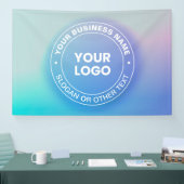 Ihr Logo | Modern Faltenfarbe Ombre & White Text Banner (Messe)