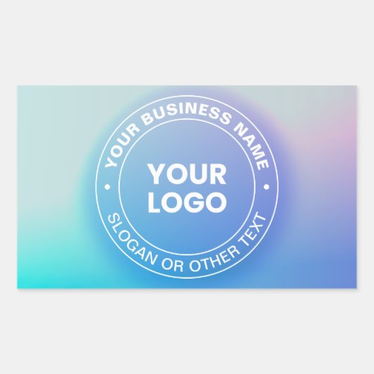 Ihr Logo | Modern Faltenfarbe Ombre & White Text Rechteckiger Aufkleber (Vorderseite)