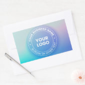 Ihr Logo | Modern Faltenfarbe Ombre & White Text Rechteckiger Aufkleber (Umschlag)