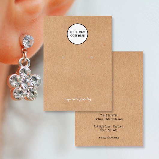 Ihr Logo Moderne Rustikale Kraft-Ohrring-Anzeigeta Visitenkarte