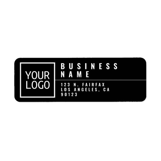 Ihr Logo Moderne Stilvolle Schwarze Rücksendeadres (Vorne)