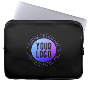 Ihr Logo & moderner blauer und violetter Ombre-Ver Laptopschutzhülle