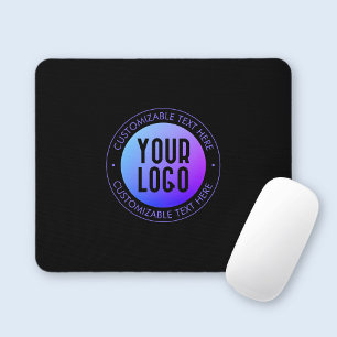 Ihr Logo & moderner blauer und violetter Ombre-Ver Mousepad