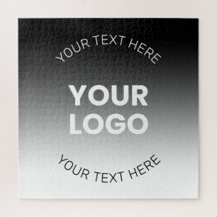 Ihr Logo Moderner editierbarer Schwarz-Weiß-Verl Puzzle