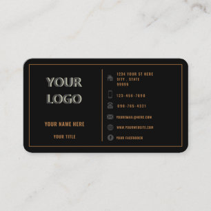 Ihr Logo Moderner Goldrahmen und Text goldschwarz Visitenkarte