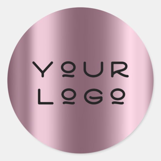 Ihr Logo Moderner Metallischer Minimalismus Online Runder Aufkleber (Vorderseite)