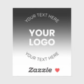 Ihr Logo | Modernes, bearbeitbares Schwarz-Weiß-Bi Aufkleber (Blatt)