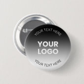 Ihr Logo | Modernes, bearbeitbares Schwarz-Weiß-Bi Button (Vorne & Hinten)