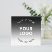 Ihr Logo | Modernes, bearbeitbares Schwarz-Weiß-Bi Einladung (Stehend Vorderseite)