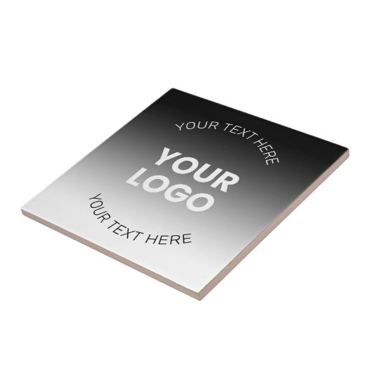 Ihr Logo | Modernes, bearbeitbares Schwarz-Weiß-Bi Fliese (Seite)