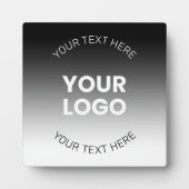 Ihr Logo | Modernes, bearbeitbares Schwarz-Weiß-Bi Fotoplatte (Vorderseite)