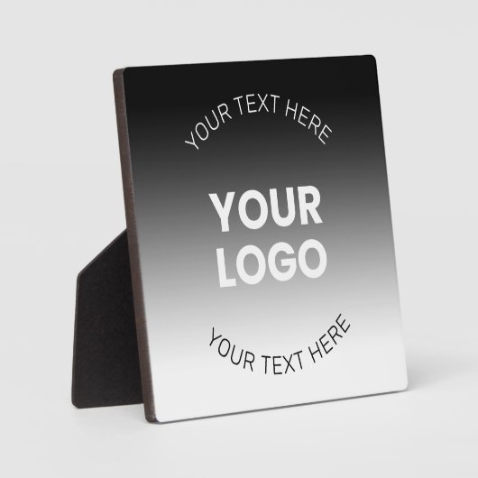Ihr Logo | Modernes, bearbeitbares Schwarz-Weiß-Bi Fotoplatte (Vorderseite)