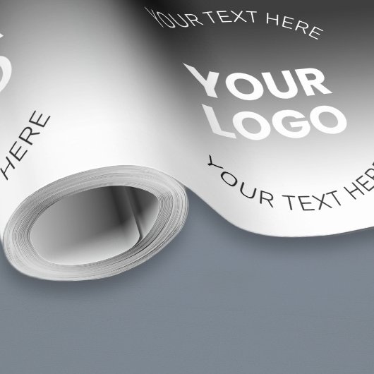 Ihr Logo | Modernes, bearbeitbares Schwarz-Weiß-Bi Geschenkpapier