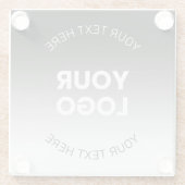 Ihr Logo | Modernes, bearbeitbares Schwarz-Weiß-Bi Glasuntersetzer (Rückseite)