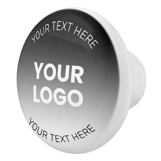 Ihr Logo | Modernes, bearbeitbares Schwarz-Weiß-Bi Keramikknauf (Rechts)