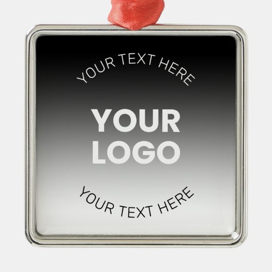 Ihr Logo | Modernes, bearbeitbares Schwarz-Weiß-Bi Ornament Aus Metall (Vorne)