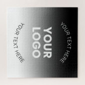 Ihr Logo | Modernes, bearbeitbares Schwarz-Weiß-Bi Puzzle (Horizontal)