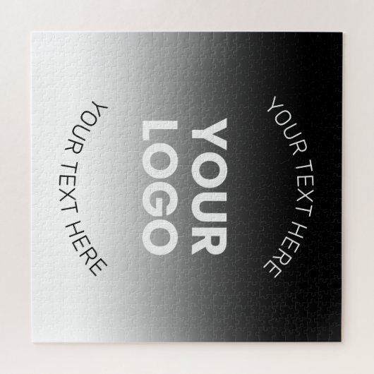 Ihr Logo | Modernes, bearbeitbares Schwarz-Weiß-Bi Puzzle (Horizontal)