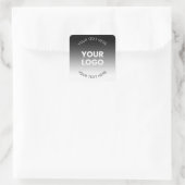 Ihr Logo | Modernes, bearbeitbares Schwarz-Weiß-Bi Quadratischer Aufkleber (Tasche)