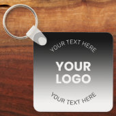 Ihr Logo | Modernes, bearbeitbares Schwarz-Weiß-Bi Schlüsselanhänger (Vorderseite)