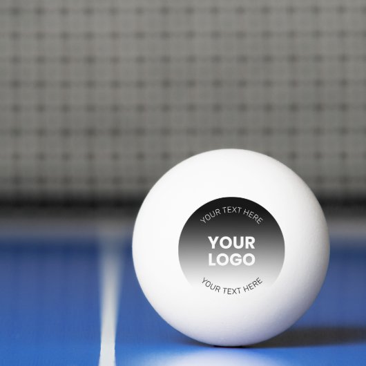 Ihr Logo | Modernes, bearbeitbares Schwarz-Weiß-Bi Tischtennisball (Netto)
