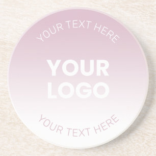 Ihr Logo   Modernes Dusty Pink & Weiß Ombre Getränkeuntersetzer