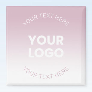 Ihr Logo Modernes Dusty Pink & Weiß Ombre Magnet