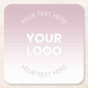 Ihr Logo   Modernes Dusty Pink & Weiß Ombre Rechteckiger Pappuntersetzer