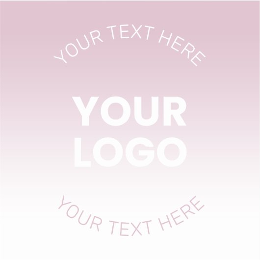 Ihr Logo | Modernes Dusty Pink & White Ombre Aufkleber (Vorderseite)