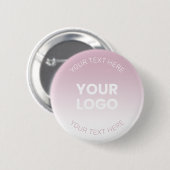 Ihr Logo | Modernes Dusty Pink & White Ombre Button (Vorne & Hinten)