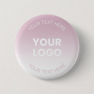 Ihr Logo Modernes Dusty Pink & White Ombre Button
