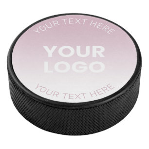 Ihr Logo   Modernes Dusty Pink & White Ombre Eishockey Puck