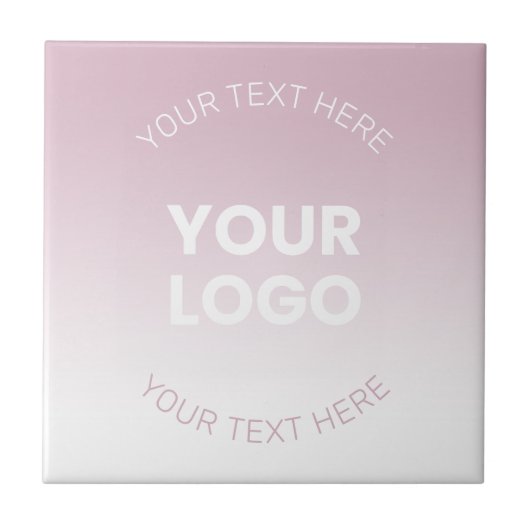 Ihr Logo | Modernes Dusty Pink & White Ombre Fliese (Vorderseite)