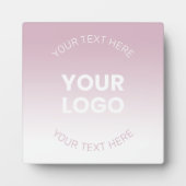 Ihr Logo | Modernes Dusty Pink & White Ombre Fotoplatte (Vorderseite)