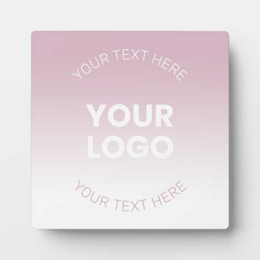 Ihr Logo | Modernes Dusty Pink & White Ombre Fotoplatte (Vorderseite)