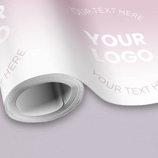 Ihr Logo | Modernes Dusty Pink & White Ombre Geschenkpapier