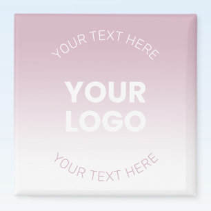Ihr Logo   Modernes Dusty Pink & White Ombre Magnet