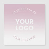 Ihr Logo | Modernes Dusty Pink & White Ombre Magneteinladung (Vorderseite)