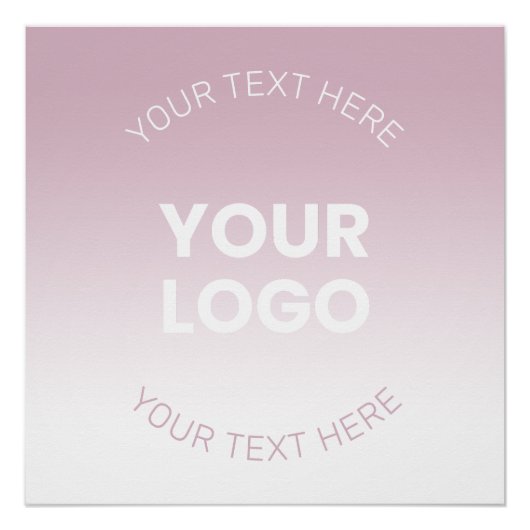 Ihr Logo | Modernes Dusty Pink & White Ombre Poster (Vorderseite)