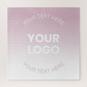 Ihr Logo   Modernes Dusty Pink & White Ombre Puzzle