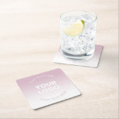 Ihr Logo | Modernes Dusty Pink & White Ombre Rechteckiger Pappuntersetzer (Vor Ort)