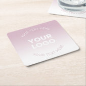 Ihr Logo | Modernes Dusty Pink & White Ombre Rechteckiger Pappuntersetzer (angewinkelt)
