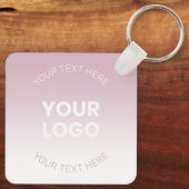 Ihr Logo | Modernes Dusty Pink & White Ombre Schlüsselanhänger (Rückseite)