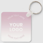 Ihr Logo | Modernes Dusty Pink & White Ombre Schlüsselanhänger (Rückseite)