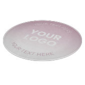 Ihr Logo | Modernes Dusty Pink & White Ombre Schneidebrett (Ecke)